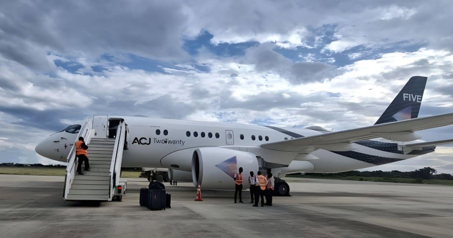 Airliner on the apron